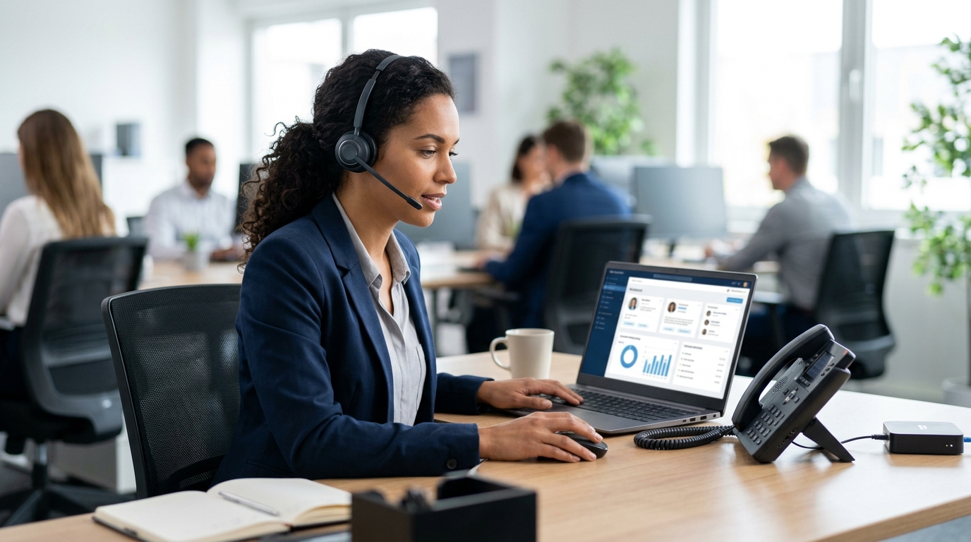 Ilustração: Por Que Integrar VoIP com Kommo CRM? Os Benefícios Essenciais - Como Integrar VoIP no Kommo CRM: Guia Completo para Otimizar Suas Chamadas de Vendas