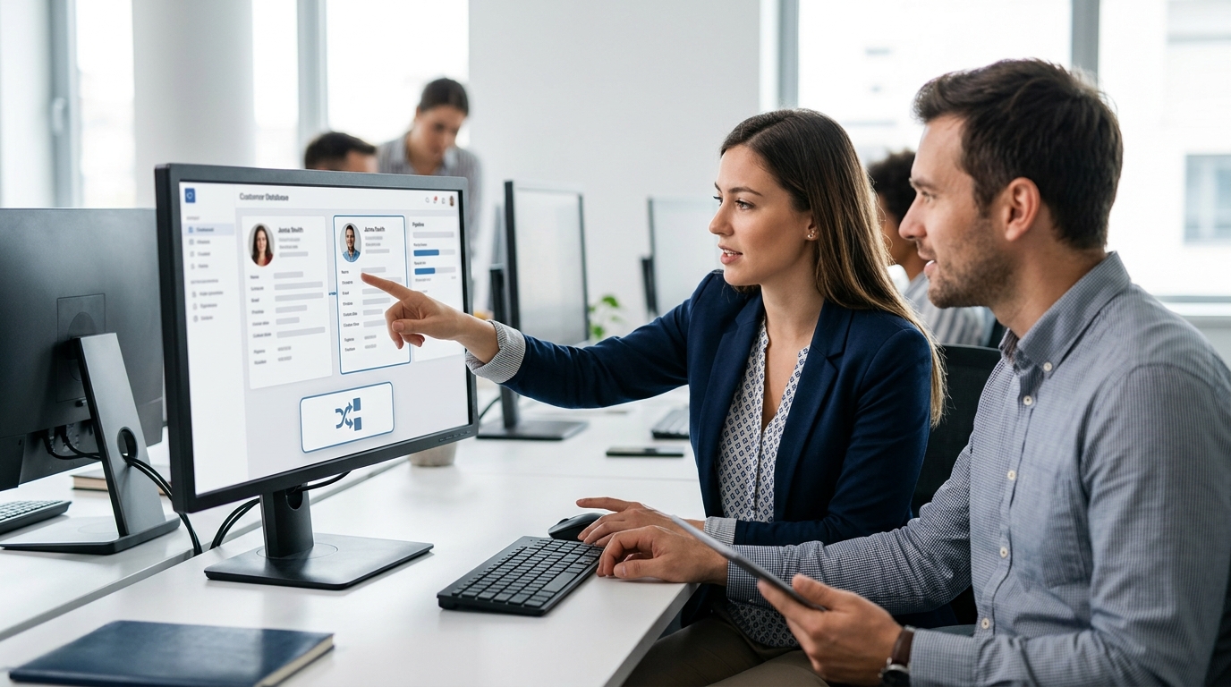 Ilustração: Como Identificar e Mesclar Duplicatas Existentes no Kommo CRM - Guia Avançado: Como Limpar e Desduplicar Dados no Kommo CRM para Qualidade de Contatos