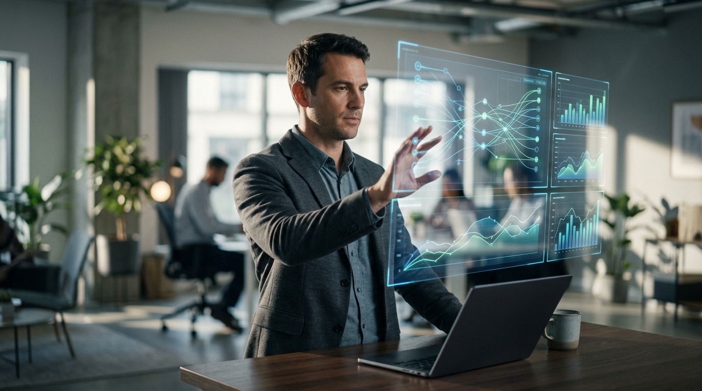 Ilustração: Kommo CRM e o Poder da Inteligência Artificial - Como Usar Inteligência Artificial no Kommo CRM para Previsão de Vendas e Análise Preditiva