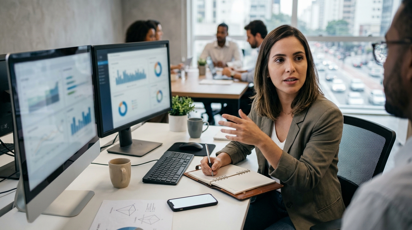 Ilustração: Kommo CRM: A Ferramenta Essencial para Consultores e Prestadores de Serviço - Kommo CRM para Consultoria e Serviços: Guia Completo da Captação à Entrega do Projeto