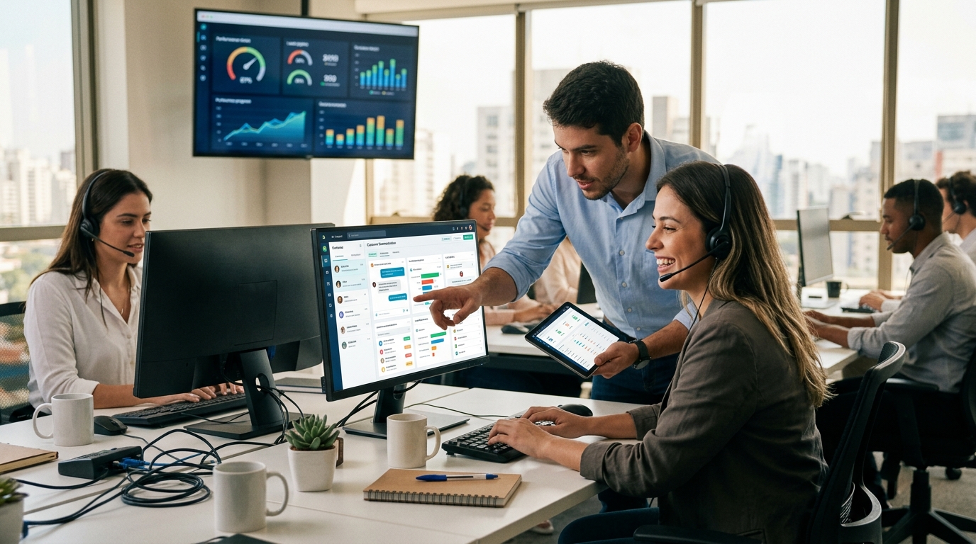Ilustração: Acelerando o Atendimento com Automação no Kommo CRM - Como Usar Kommo CRM para Suporte ao Cliente: Automação e Atendimento Pós-Venda Eficazes