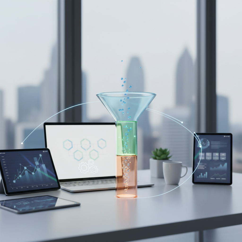 Ilustração: Compreendendo o Funil de Vendas e Sua Relevância no Kommo CRM - Como Criar e Otimizar Funis de Vendas no Kommo CRM para Pequenas Empresas: Guia Completo