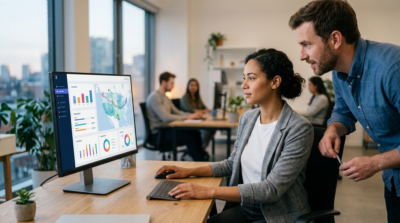 Ilustração: Configurando Territórios no Kommo CRM: O Ponto de Partida Estratégico - Como Configurar e Gerenciar Metas de Vendas por Território no Kommo CRM: Guia Avançado para Expansão