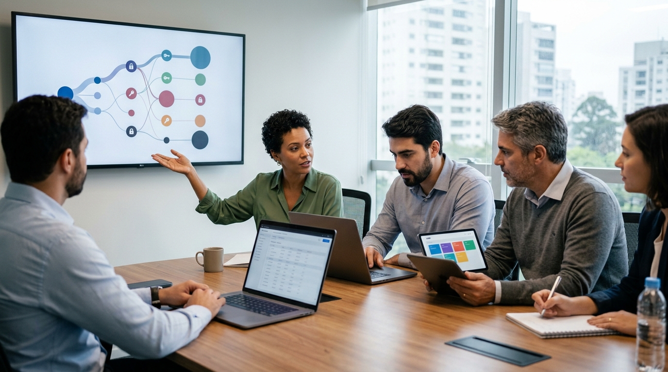 Ilustração: Entendendo os Níveis de Permissão no Kommo CRM - Gerenciando Permissões de Usuário no Kommo CRM: Segurança e Controle Total