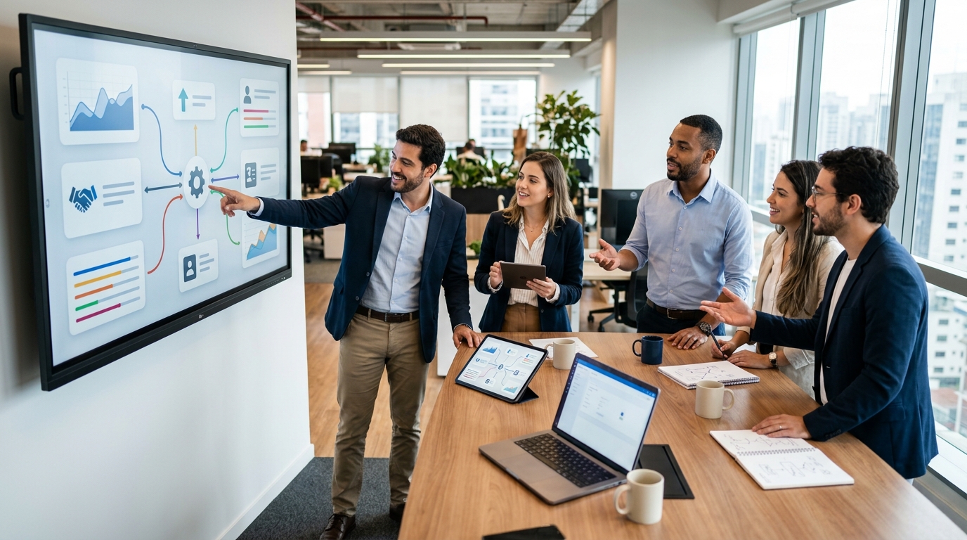 Ilustração: Por Que Integrar? Vantagens Inegáveis para Seu Negócio - Como Integrar Kommo CRM com DocuSign para Agilizar Propostas e Contratos: Um Guia Completo