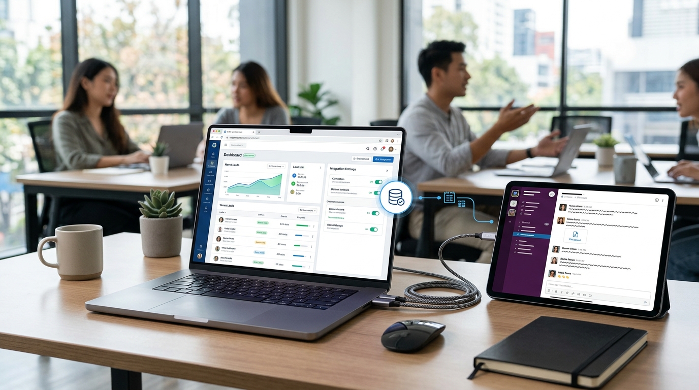 Ilustração: Por Que Integrar Kommo CRM e Slack? - Como Integrar Kommo CRM com Slack para Notificações de Vendas e Colaboração em Tempo Real