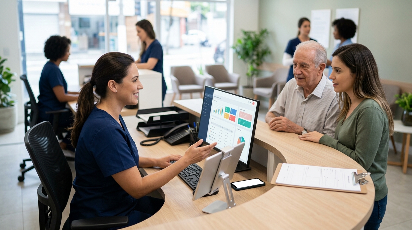 Ilustração: Otimizando o Atendimento ao Paciente com Kommo - Kommo CRM para Clínicas Médicas: Otimize Atendimento e Agendamentos