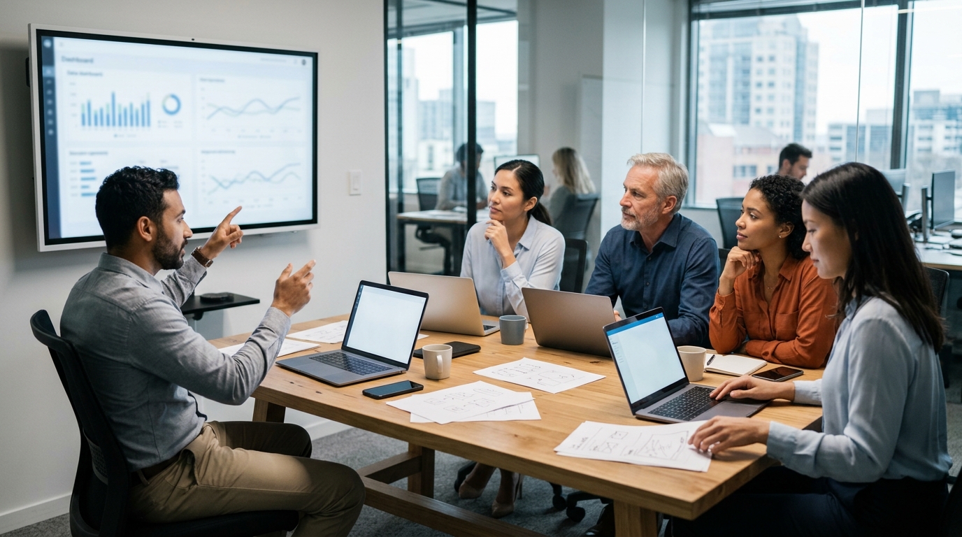 Ilustração: Os Desafios Cruciais das Equipes de Vendas Remotas - Kommo CRM para Equipes de Vendas Remotas: Maximize Produtividade e Colaboração