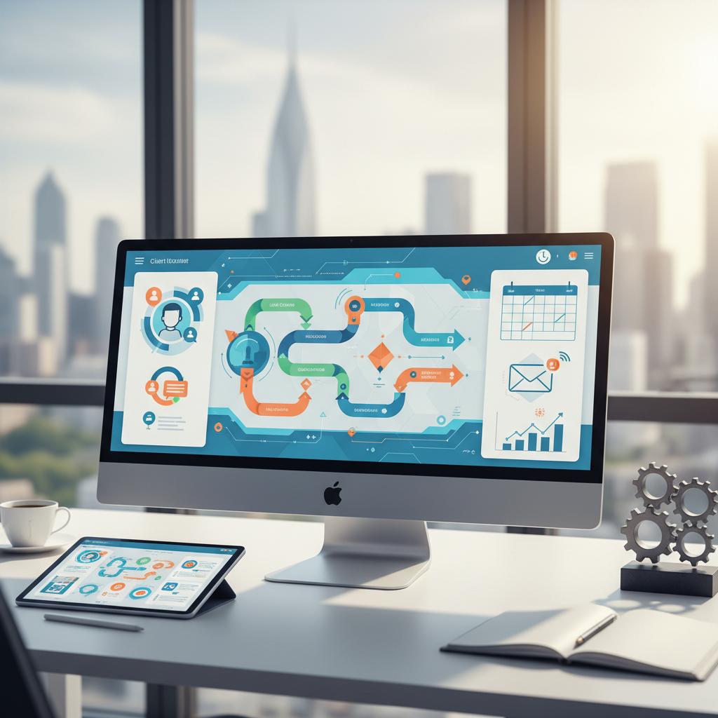 Ilustração: Funcionalidades Essenciais do Kommo para Corretoras de Imóveis - Kommo CRM para Imobiliárias: Automação de Vendas e Atendimento Eficiente