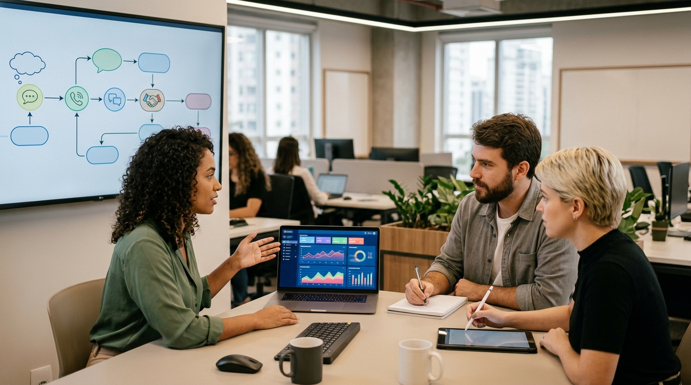 Ilustração: Dicas e Melhores Práticas para Otimizar seu Salesbot de Eventos - Salesbot Kommo para Qualificação de Leads em Eventos Online: Guia Prático e Automação Eficaz