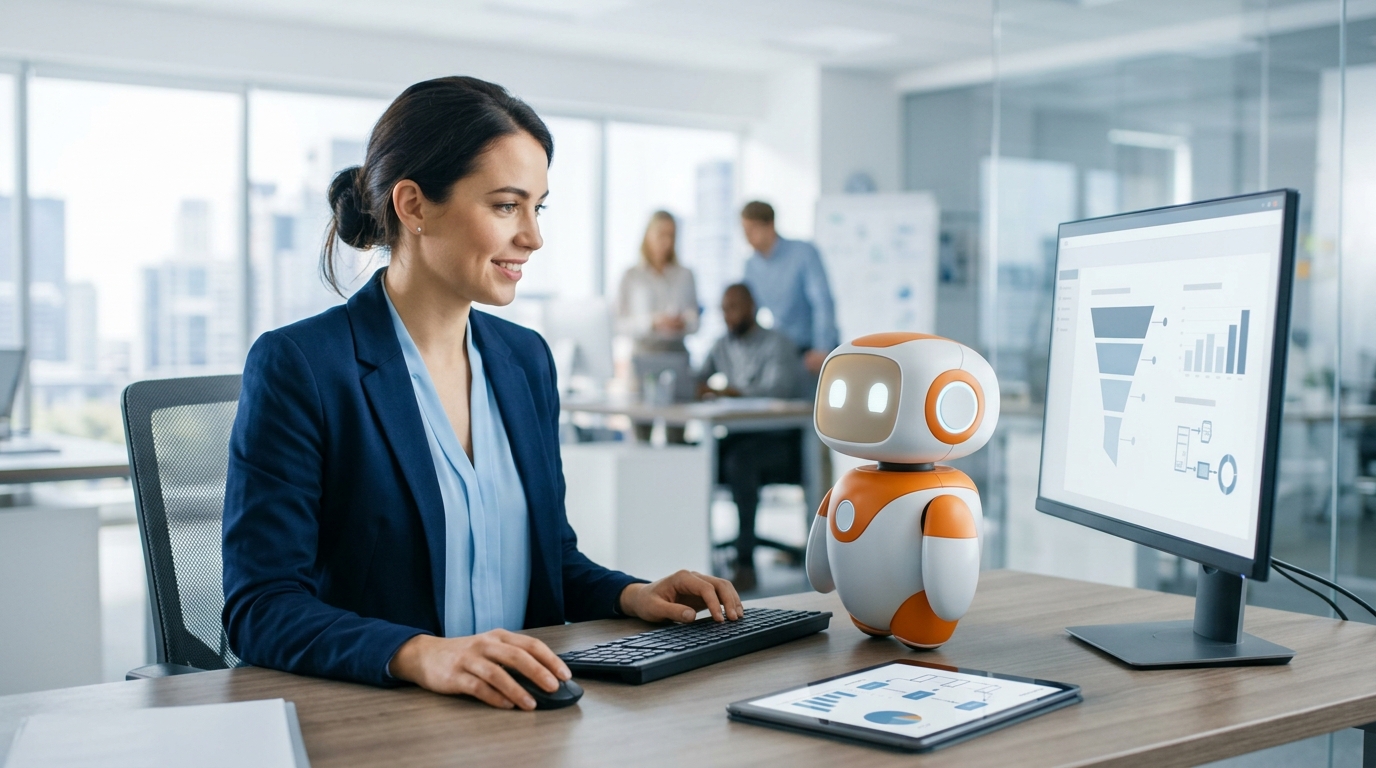 Ilustração: O Salesbot Kommo: Mais do que um Chatbot de Vendas - Como o Salesbot Kommo Transforma a Qualificação e o Direcionamento de Tickets de Suporte